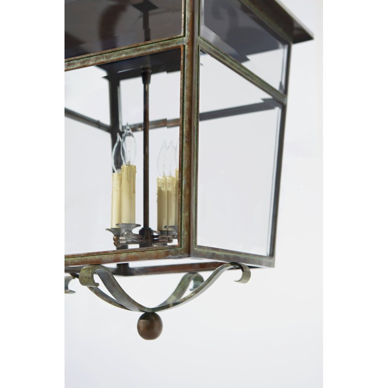 Ralph Lauren Home Carrington 4 Light Chandelier, 48.5"H x 22.5"W x 22.5"D, Weathered Verdigris