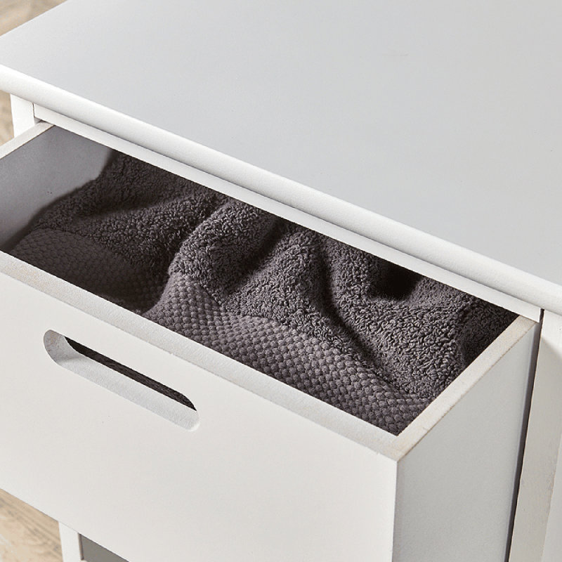 Fragoso Fully Assembled 5 Drawer Chest White Grey