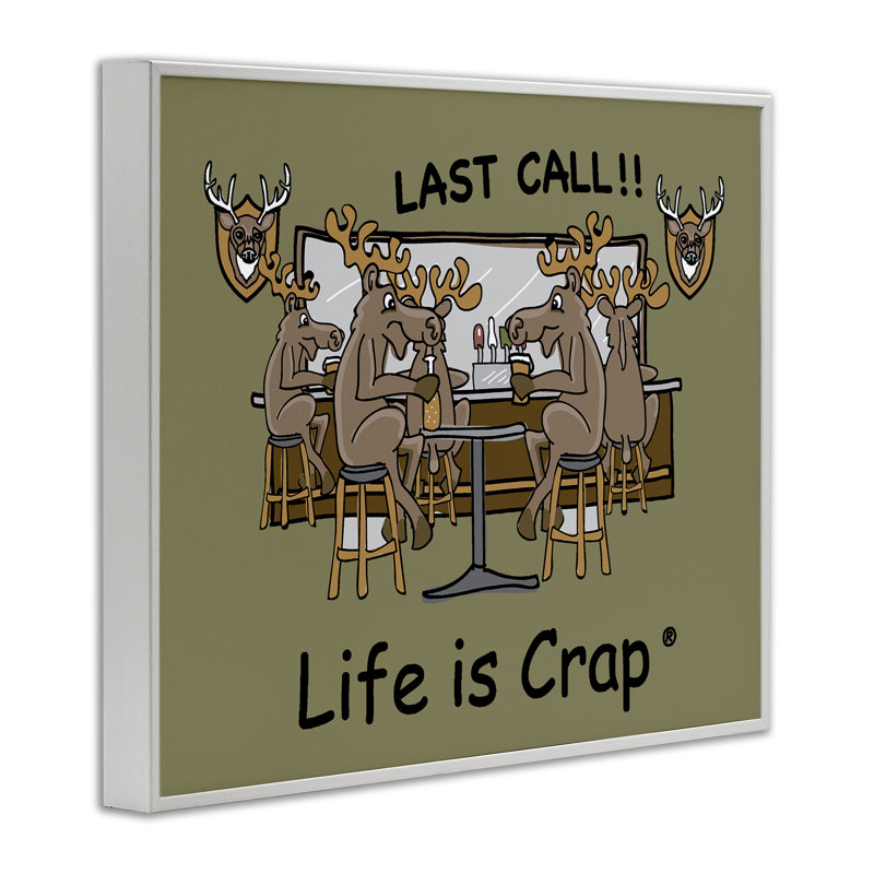 «Last Call at Bar Giclee» par LIC, Giclée encadrée blanc bord de mer, H 24 po x l 30 po