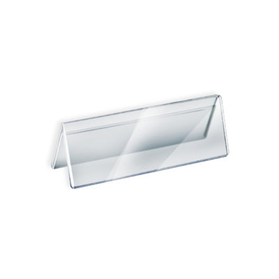 Two Sided Tent Style Clear Acrylic Sign Holder and Nameplate, 10-Pack
