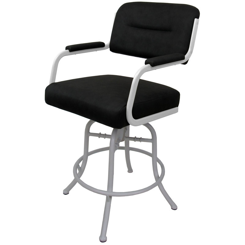 Tabouret de bar pivotant 30 po Jomiah, Blanc, Noir