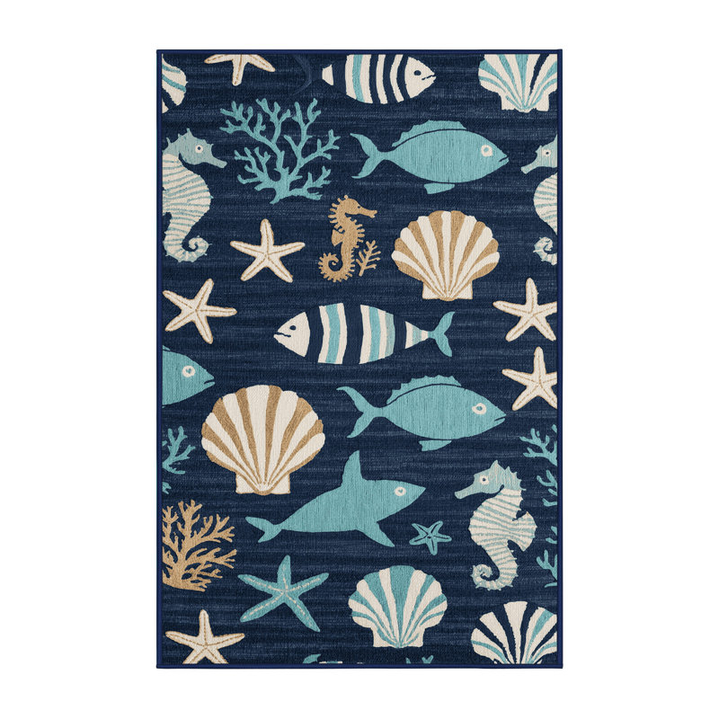  Tapis nautique lavable stylisé, Rectangulaire 2 pi x 3 pi