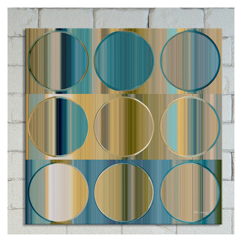 « cercles et carrés 48 », impression, H 18 po x l 18 po x P 1 po, Toile tendue
