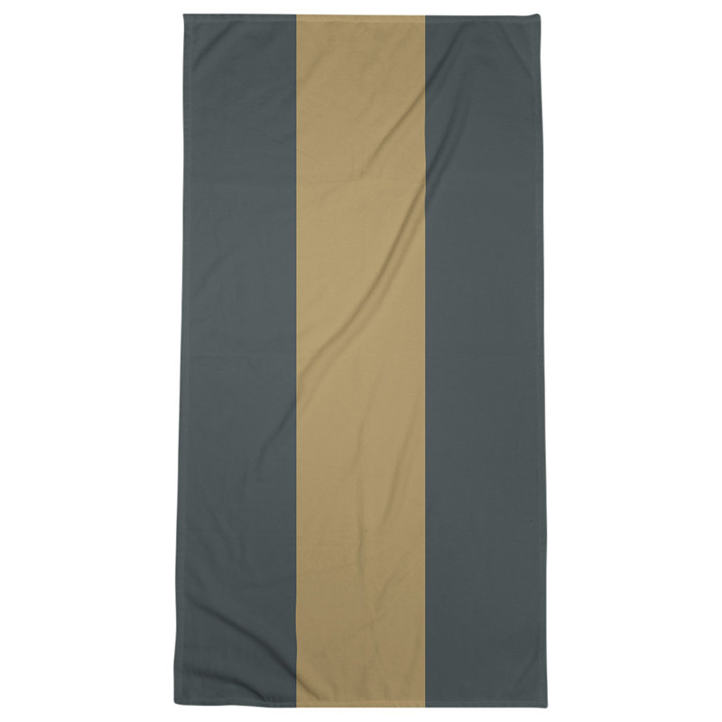 Lightweight Beach Towel, Microfiber, Steel Gray/Gold/Steel Gray