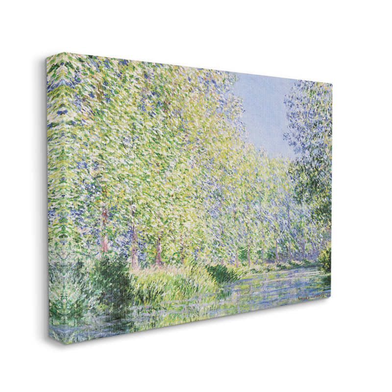 «Epte River Claude Monet», art mural classique sur toile par Claude Monet, H 24 po x l 30 po x P 1,5 po, Toile tendue