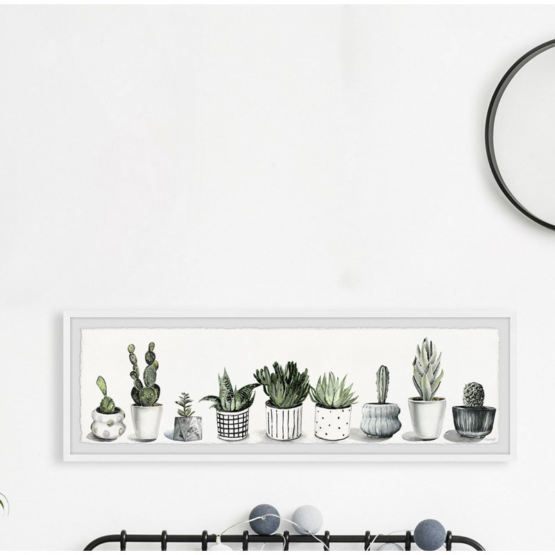 " Cacti Group " Painting Print, 10" H x 30" W x 1.5" D