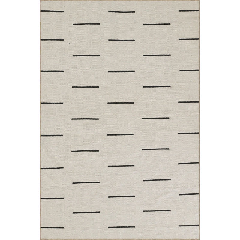 Washable Plain Striped Geometric Decorative Area Rug, Runner 3'3" x 6'7" Rug Pad Included