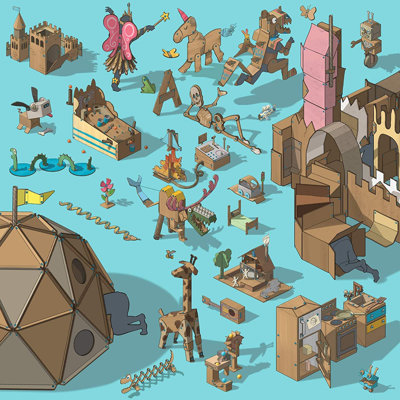 Boîte à outils Makedo Invent JNR - Outils de fabrication en carton pour enfants
