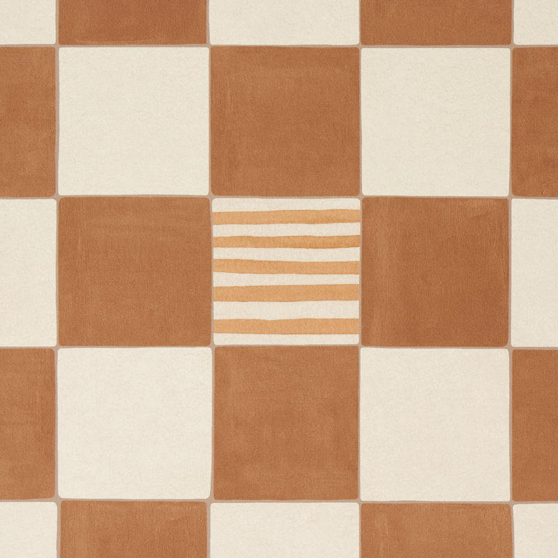 Schumacher x Backdrop Gambit Panel, Teal/Earthy Brown