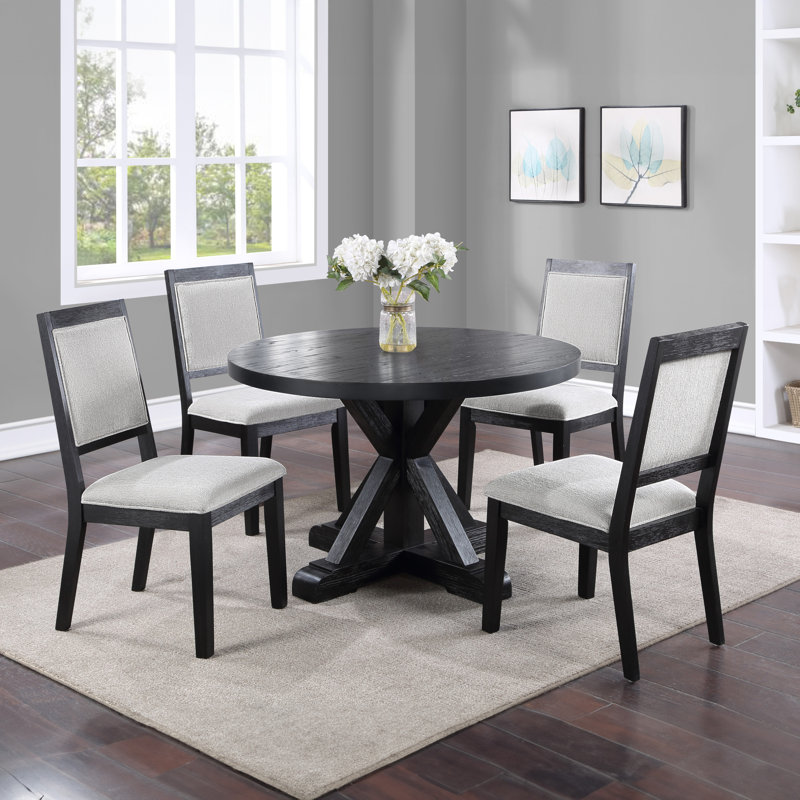 Chaise d'appoint rembourrée Nya, Noir