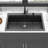 Quartz Kitchen Sink - 33X22" Black Granite Composite Workstation Drop-In Kitchen Sink