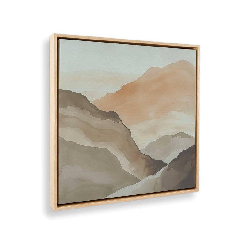 Amber Horizons II, reproduction, H 32,75 po x l 32,75 po x P 1,75 po, Cadre américain en érable flottant