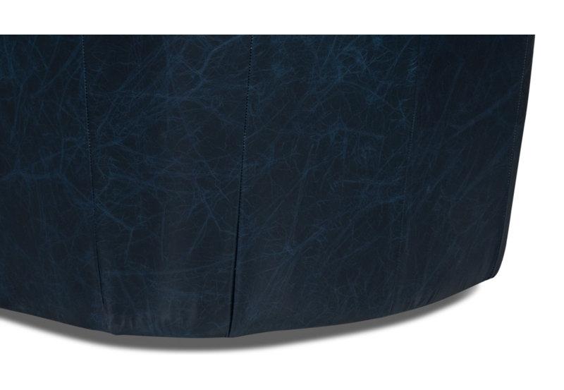 Coolidge Swivel Club Chair, Chateau Blue Genuine Leather