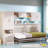 Murphy Bed With Open Shelves, Storage Drawers, Built-in Wardrobe And Table