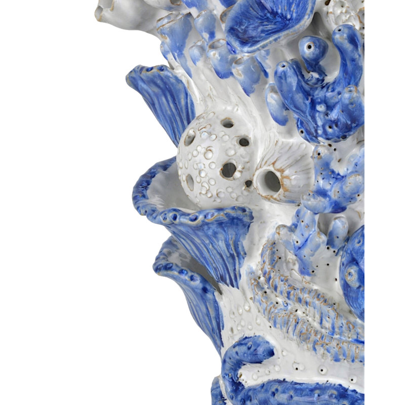 Coral Reef Handmade Ceramic Table Vase, 22" H x 12" W x 18" D