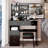 37" Middle Size Left Drawer Desktop Vanity Table + Cushioned Stool-1981542205
