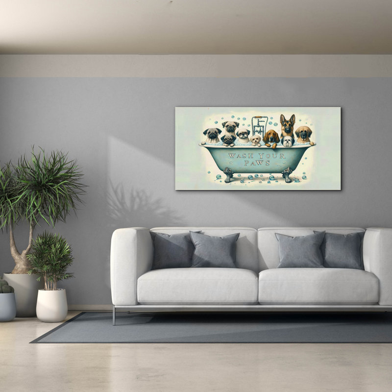  «Clean Paws» par Rich Monet, art mural sur toile, 60 po x 30 po