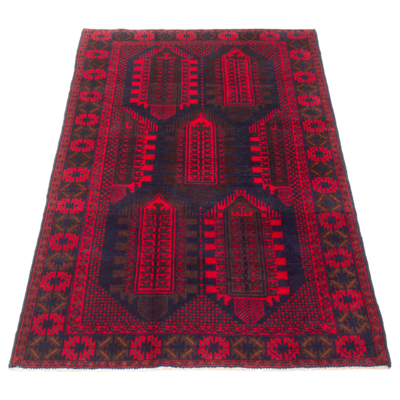 Tapis bleu marine Teimani 3 pi 10 po x 6 pi 10 po