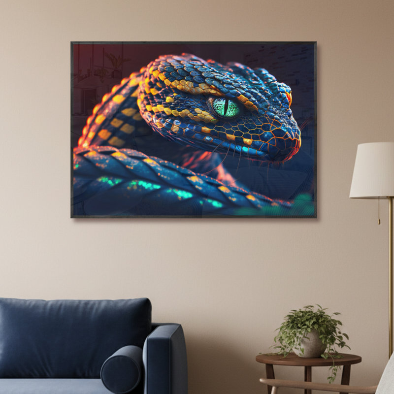 Single Picture Frame LED Illuminated Wall Art Wall Art on Glass / Aluminium, 50 cm H x 60 cm W