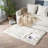White Shag Faux Sheepskin Fluffy Fur Washable Area Rug with Gray Tip-318383199