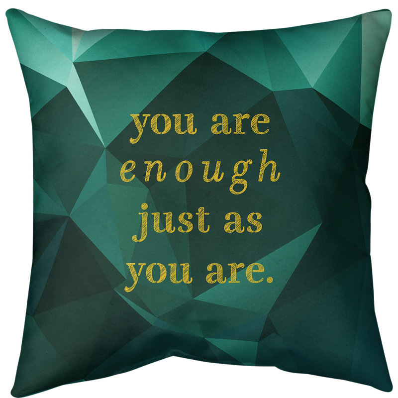 Coussin de sol en pierre précieuse you are so, H 36 po x l 36 po, Émeraude / doré