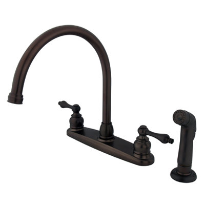 Kingston Brass Vintage Two-Handle 4-Hole 8" Centerset Kitchen Faucet with Side Sprayer