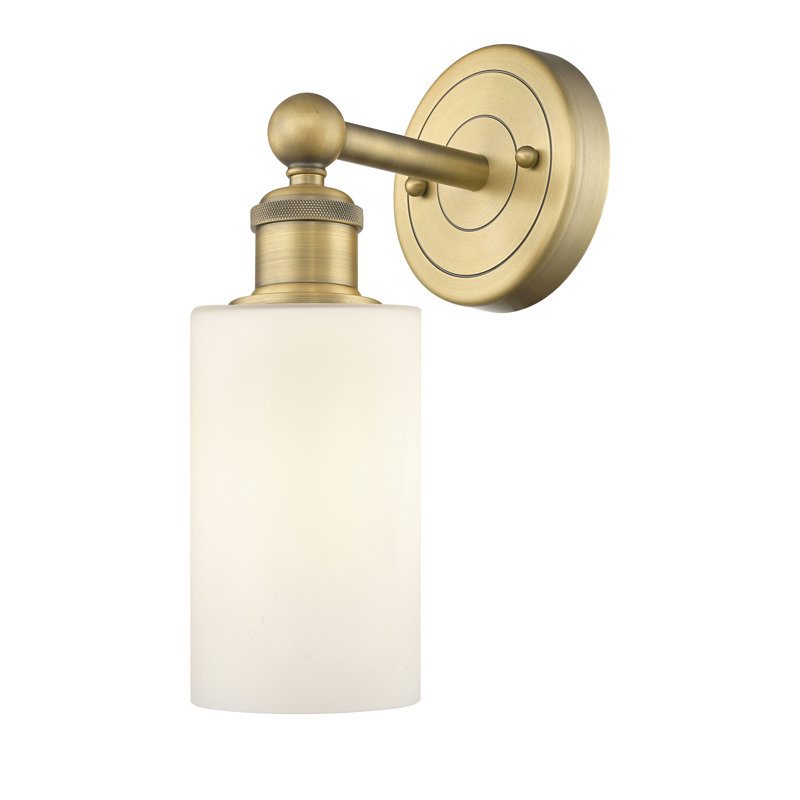 Alegria Steel Armed Sconce, Matte White, Brushed Brass