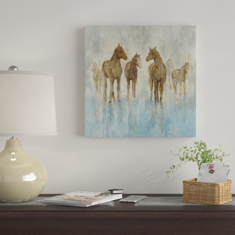 «Horses», reproduction sur toile, H 48 po x l 48 po x P 1,5 po, Pas de tapis, Toile tendue