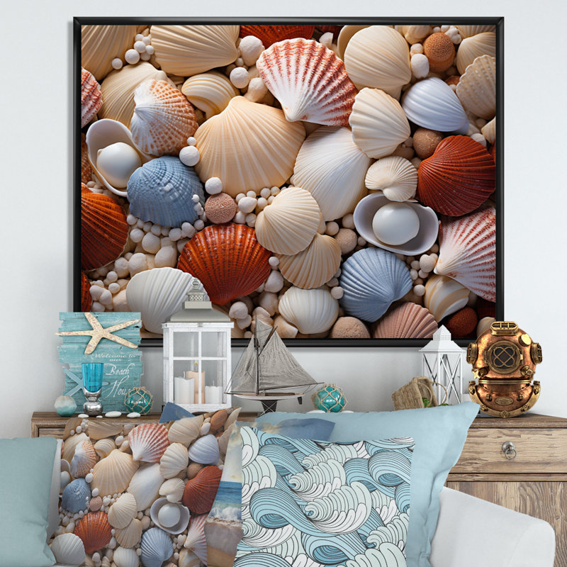 «Beach Photo Seashell Symphony III», reproduction d'art sur toile, H 12 po x l 20 po x P 1 po, Noir