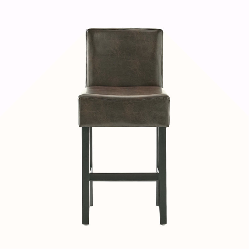 Set Of 2 26" Portman Bonded Leather Counter Height Barstool