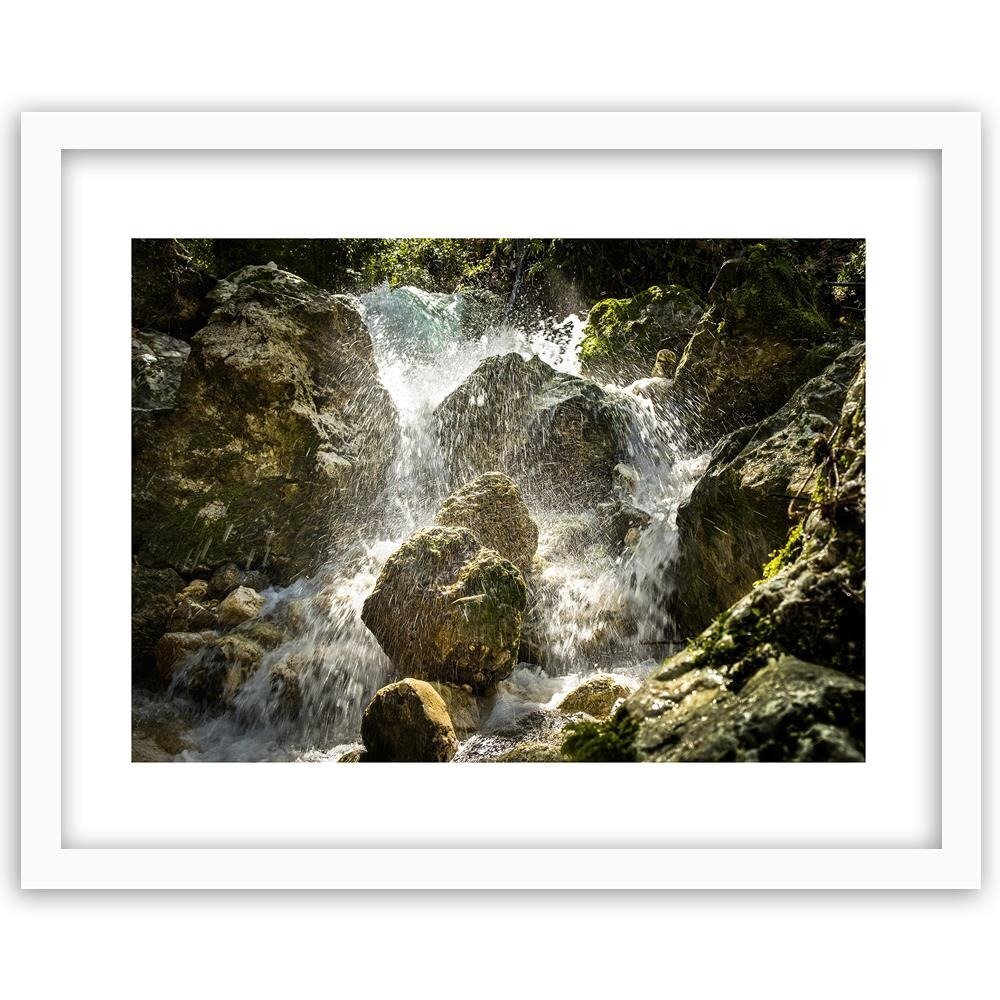 Gerahmtes Poster Rauschender Wasserfall