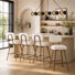 Swivel Upholstered Faux Leather Bar Stool