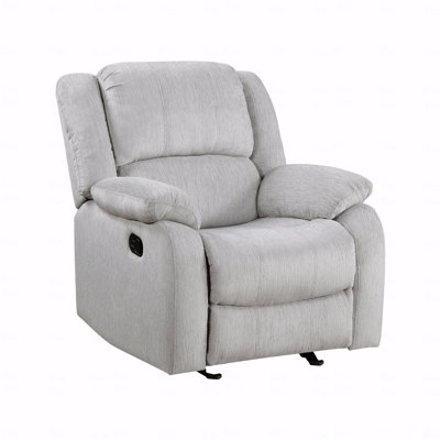 Fauteuil inclinable moderne en chenille grise avec accoudoirs rembourrés et revêtus de tissu d'ameublement avec cadre en bois massif 1pc