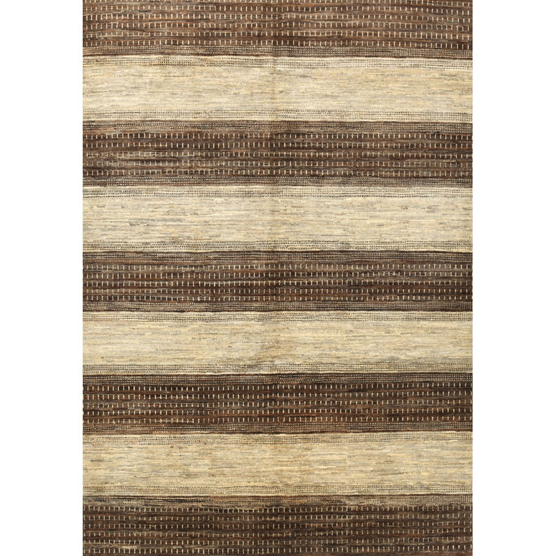 Tapis contemporain brun / gris, Rectangle 6 pi x 9 pi