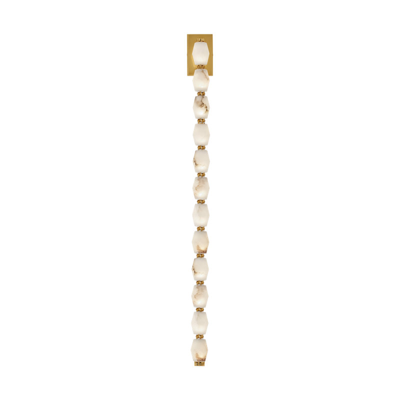 Sean Lavin Collier 40 Sconce in Hand Rubbed Antique Brass with Alabaster shade, 2700K