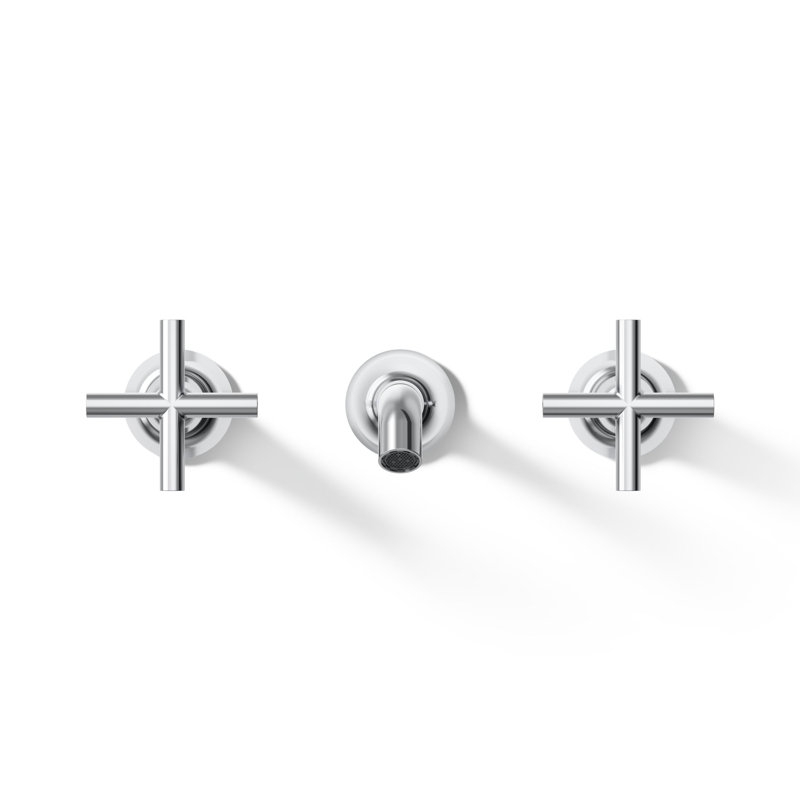 Purist® Wall-Mounted Bathroom Faucet, Cross Handle, Polished Chrome
