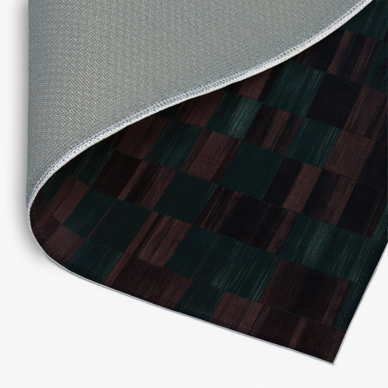 Checkered Black Indoor and Outdoor Area Rug, Rectangle 2' x 3'