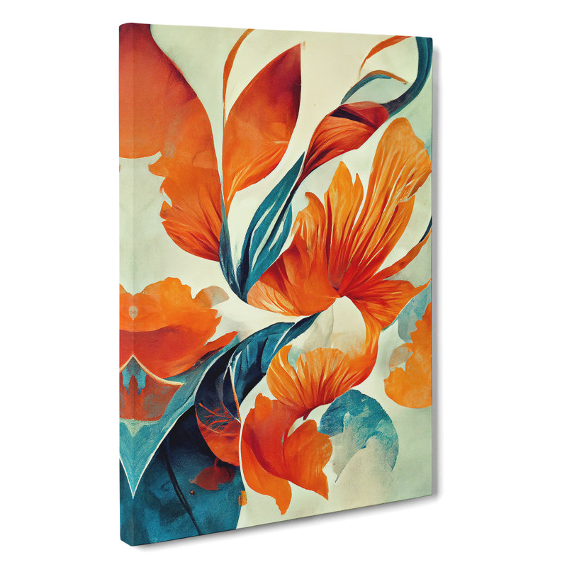 Abstract Flowers No.1 - Wrapped Canvas Print, 60cm H x 40cm W x 3cm D