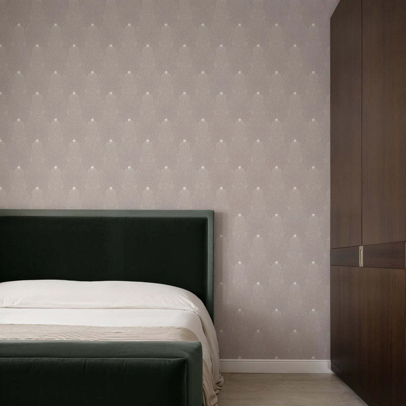 Beaded Current - Wallpaper, Rose Stone, Faux Grasscloth, Non-Pasted