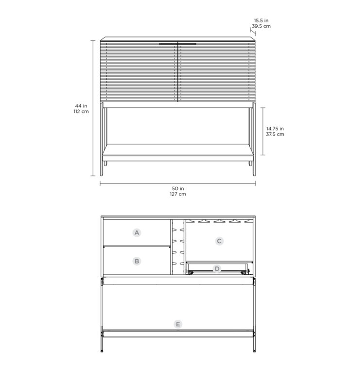 Bar Corridor, Gris anthracite teint en cendre