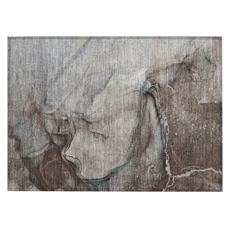 Washable Abstract Indoor / Outdoor Rug