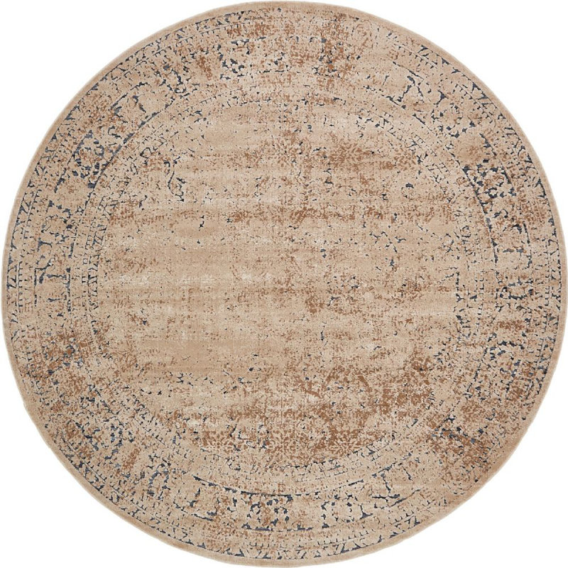Tapis oriental brun clair Parrado, Rond 8 pi