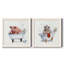 «Farm Tub Pig», ensemble de 2 peintures sur toile encadrées-10782392-10782399