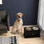 Grande station d'alimentation pour chien avec rangement, capacité de 11 L, noir, acier inoxydable amovible pour un espace de rangement hygiénique pour animaux de compagnie