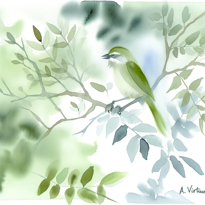 «Verdant Whisper» sur toile, H 20 po x l 20 po x P 1,5 po