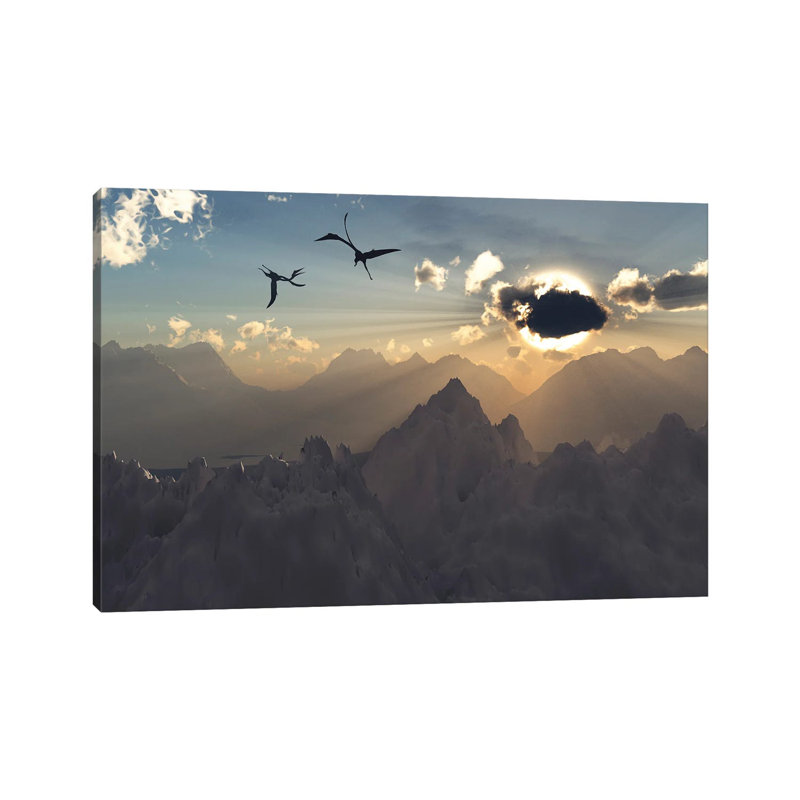 Quetzalcoatlus Flying High In Cretaceous Skies. by Mark Stevenson - Wrapped Canvas Print, 20.32 cm H x 30.48 cm W