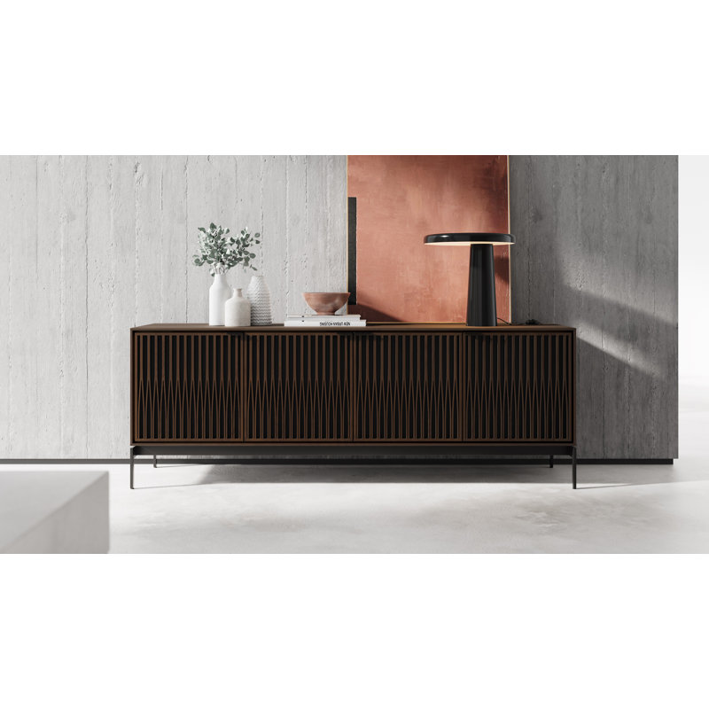 Elements - Cabinet with Console Base - Tune Door, Toasted Oak