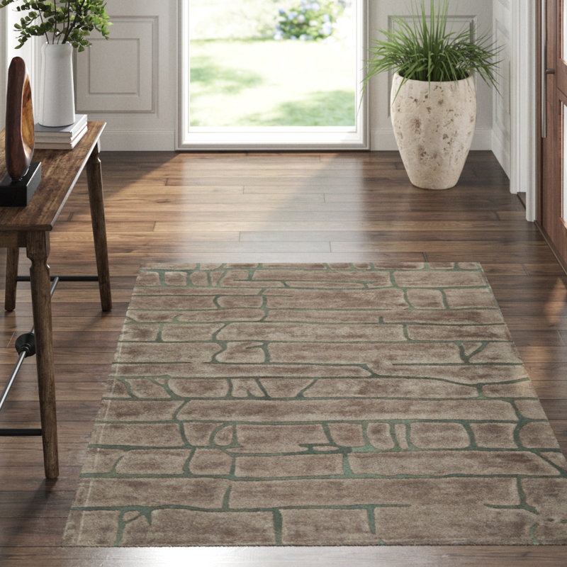 Abstract Area Rug in Brown