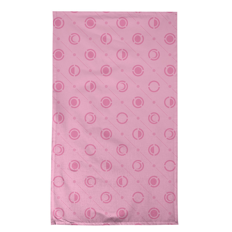 Torchon Moon phases, Rose clair / rouge, Croisé en coton