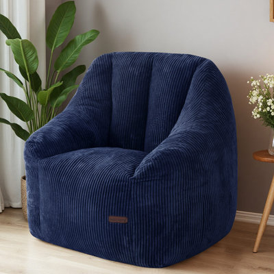 Corduroy Bean Bag Sofa Chair Cozy Living Room Chair Stuffed Floor Sofa Compression Sofa